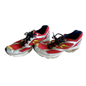 Mens Newton Running Shoes 10.5 Red Yellow Silver Sir Isaac Athletic Sneaker